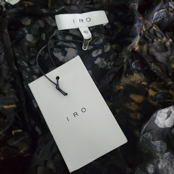 NEW IRO Belloy Ruffled Devoré-chiffon Dress Black - Picture 6 of 8